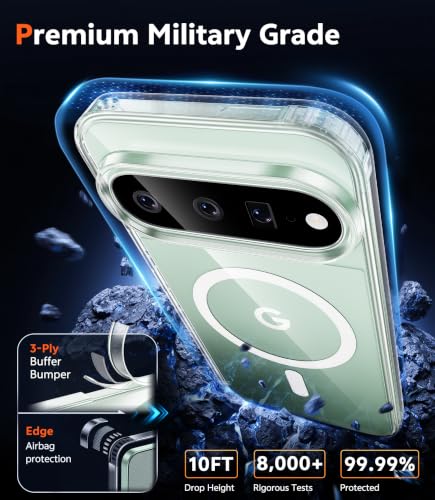 Image of FNTCASE for Google 11 Pro XL Case Clear Magnetic with Screen Protector | Compatible with Magsafe, Anti Yellowing Phone Cases, Slim, Rugged Shockproof Protective, Transparent Cell Cover
