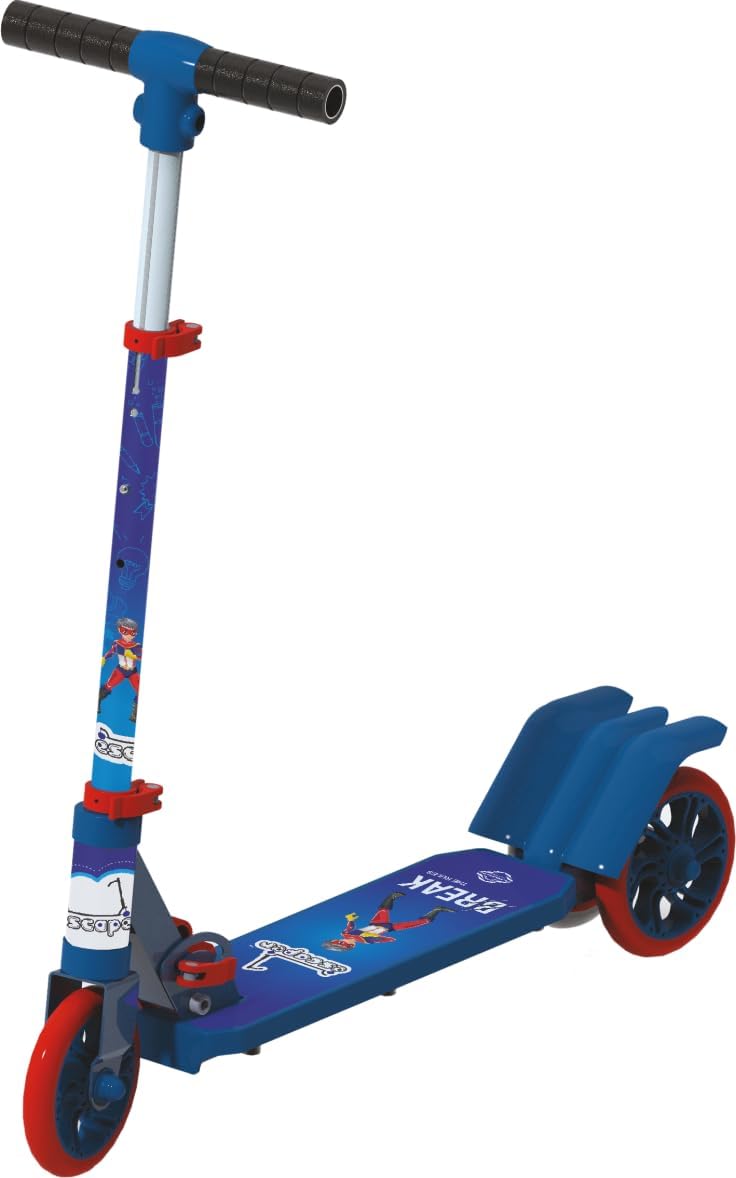 FIZLOZ Kick Scooter 3 Wheels High Strength Kickscooter 100% Stable Balance Slip Resistant Foldable Adjustable Height Handle Skating Scooter with Rear Brake Kids Push Skate Cycle Capacity 80kg