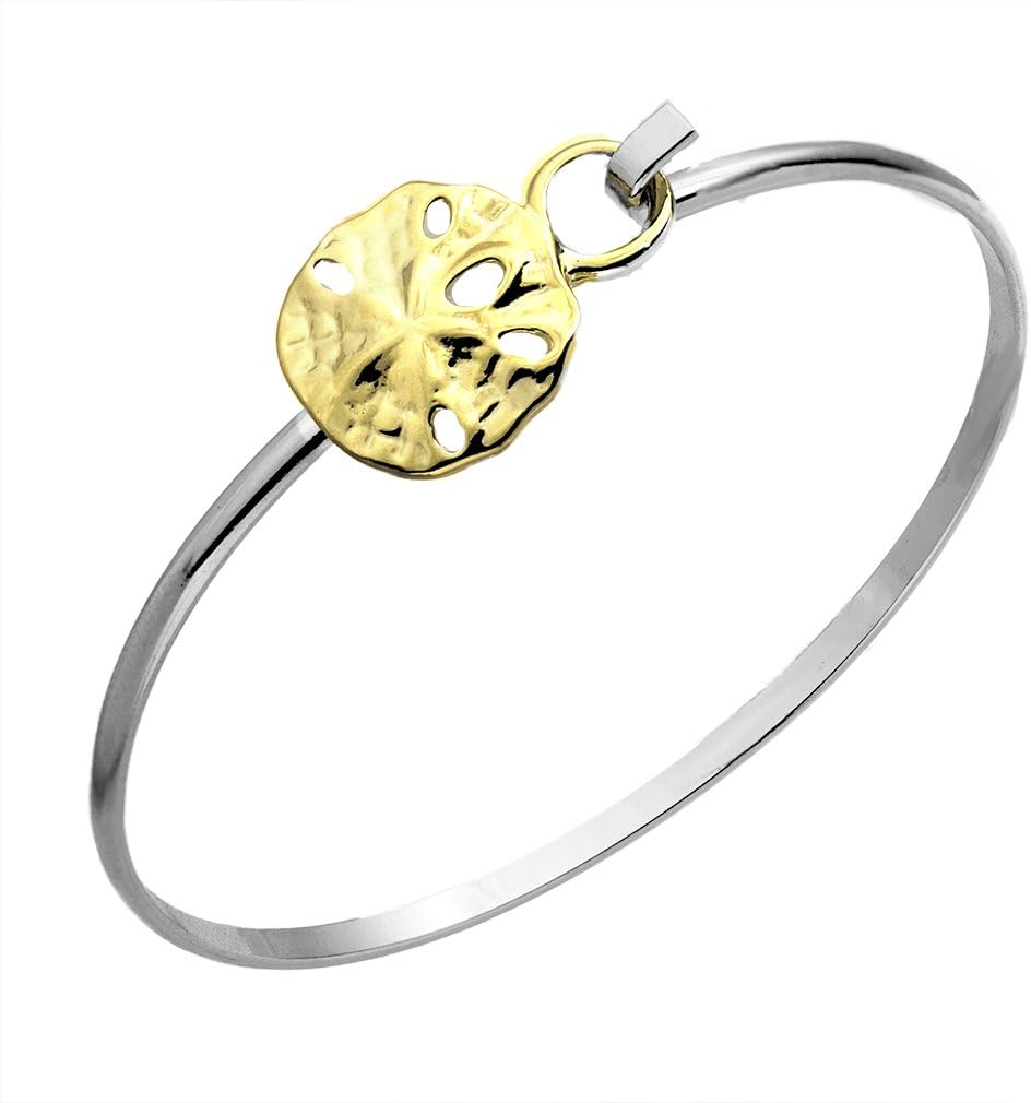 Cape Cod Jewelry-CCJ Sand Dollar Latch Cuff Bracelet TwoTone