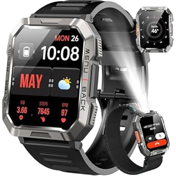 Smartwatches 2.01" Resistente à Água IP68 Relógio Inteligente com Modos Esportivos e Recebimento de Notificações para iOS e Android