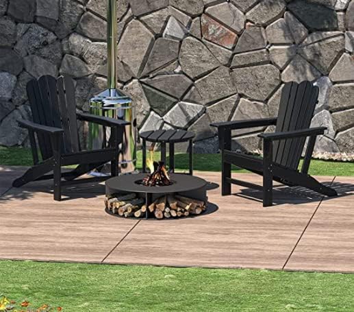 Combo para la familia 2 sillas Adirondack de plástico y una mesa auxiliar al aire libre. Silla Adirondack para exteriores, sillas de salón de patio,