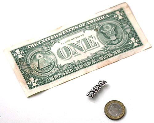 LynnAround 925 Sterling Silver Norse Nordic Viking Celtic Runes Beard Rings, Dreadlock Pirate Hair Beads, Pagan Jewelry2