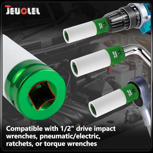 Image of 22mm 1 /2 inchDrive Wheel Protector Impact Socket, Lug Nut Impact Socket | 6 Point, Non-Marring, Thin Wall, Deep Socket, Wheel Protector, Protective Socket, Color-Coded, Cr-Mo Steel, Hand Repair Tool