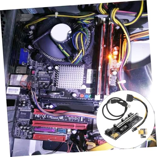 Tarjeta Elevadora PCIe De Gpu Cable Riser NUOBESTY con Capacitadores y Led 6