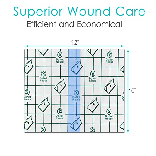 Waterproof Shower Protector Bandage 10x12 inch for Large Port Surgery Incisions Guard Tattoo Second Skin Healing Aftercare Cover Bath Patch Transparent Film Clear Adhesive Wounds Dressing (Pack of 25)