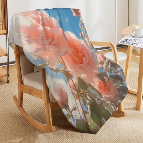 Manta de franela suave con flores manta ligera para cama y sofá 5