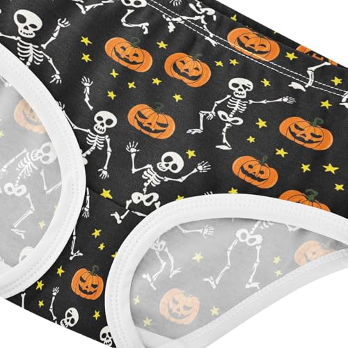 Joisal Designer Toddlers Underwear Floral 2t Cotton Panties Little Girl Halloween Funny Skeletons Black Briefs Girls Undies4