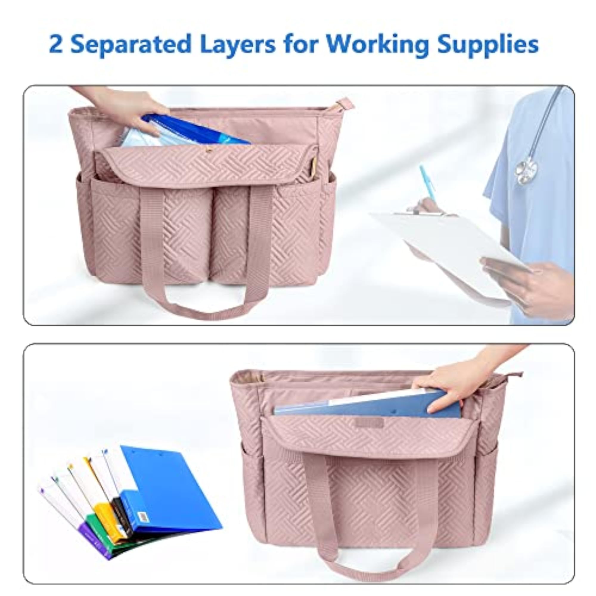 Nurse Bag for Work with Laptop Compartment, Clinical Tote