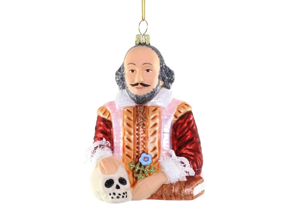 William Shakespeare | Cody Foster Vintage-Inspired Glass Blown Collectible Christmas Ornament