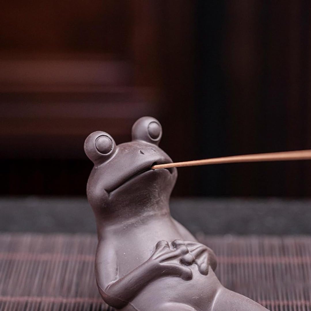 Amazon | [AiO JAPAN] お香立て お香を咥えるカエル 蛙 お香 香炉 香台