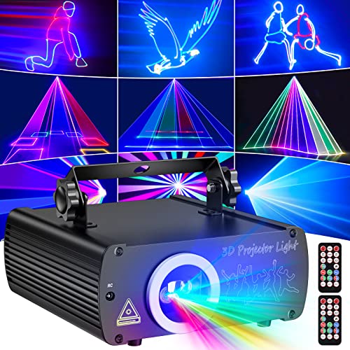 Ehaho DJ oświetlenie dyskotekowe | Oświetlenie imprezowe 3D RGB z animacją z pilotem | Oświetlenie dyskotekowe aktywowane dźwiękiem muzyki z DMX 512 | Światło z efektem wiązki dla występu na żywo w klubie nocnym KTV