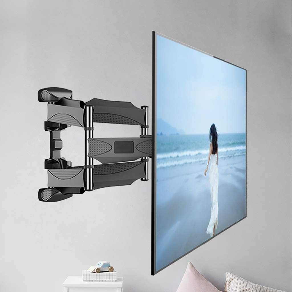 Uchwyt ścienny do telewizora z podwójnym ramieniem, odpowiedni do telewizorów o przekątnej 32–55 cali, z możliwością regulacji pochylenia, wysunięcia i obrotu