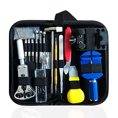 Juego de reparación de reloj profesional Nulala, 147 piezas, batería de reloj, resorte de repuesto, juego de herramientas, joyas, set de reparación