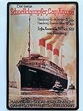 Blechschild 20x30cm gewölbt Schiff Cap Arcona Hamburg Süd Amerika 1927 Deko Geschenk Schild