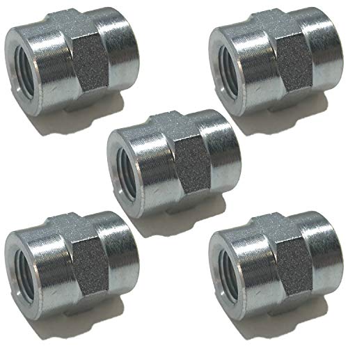 EDGE INDUSTRIAL Steel Coupling 1/8" Female NPT FNPT HYDRUALIC/Fuel/AIR/Water/Oil/Gas/WOG (Qty 05)