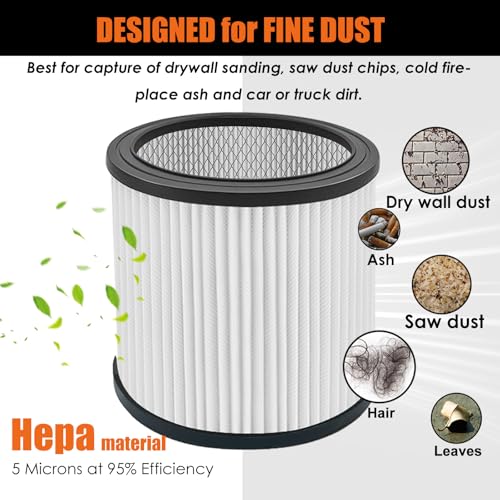 Image of 08 2566B Repalcement Filter Cartridge for Stanley 5-18 Gallon Wet /Dry Vacuums, Compatible with SL18115 /SL18115P /SL18116 / SL18116P /SL18191P /SL18199P /SL18117 Wet /Dry Vacuum-1 Pack