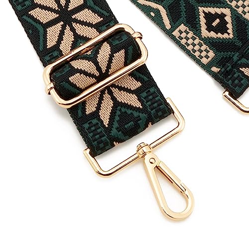 Image of Wide Shoulder Strap Adjustable Replacement Belt Guitar Style Crossbody Bag Handbag Strap Multicolor Canvas Straps(Wide:2in)(Color69)