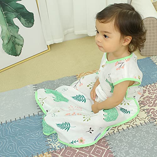 Image of Baby Sleeping Sack Muslin Cotton, Soft Wearable Blanket for Summer, 0.5 Tog Sleeveless Sleep Sack for Newborns (0-3M), 6-12M, 0-12 Months, Lightweight Infant Sleep Bag for Boys & Girls