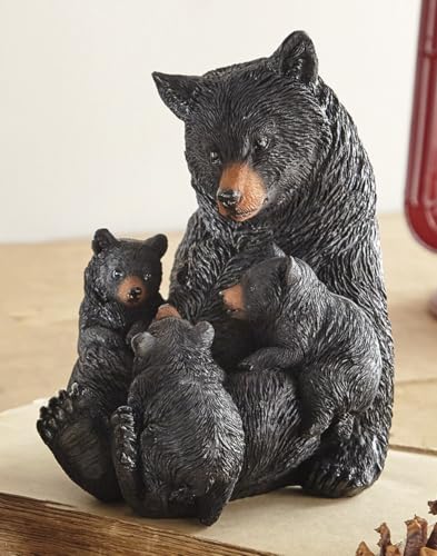 BLACK FOREST DECOR Black Bear Triplets Sculpture