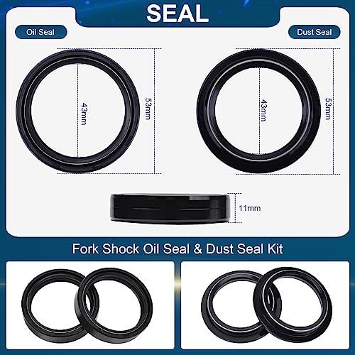 Image of 43mm Fork Seals Kit For KT /M Du-ke 390 RC390 RC 390 RC 125 /200 RC /RC 250 EXC MXC 400 EXC400 MXC400 43mm x 53mm x 11mm