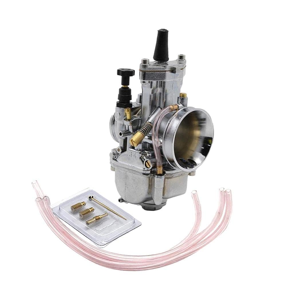 MJ automobile 34mm Racing Flat Side Carburetor for PWK with Power Jet High Performance Tuning Upgrade for Motorcycles Scooters and Dirt Bikes Smooth Throttle Response and Fuel Efficiency-image-13