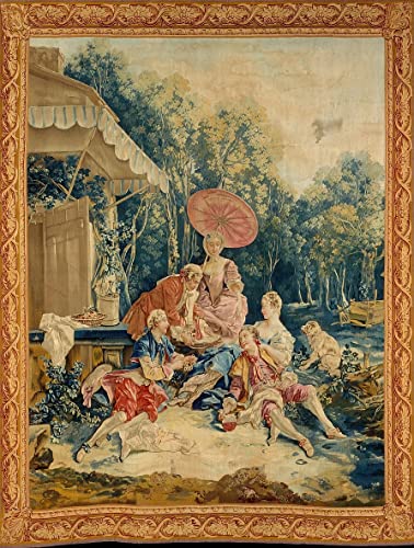 Toile François Boucher scène de village italienne pour sublimer la décoration du salon