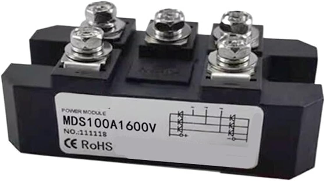 MDS150A 3-Phase Diode Bridge Rectifier 100A 150A Amp 1600V Bridge Rectifier with Heat Sink 125mm x 95mm x 50mm MDS100A(MDS100A-1600V)