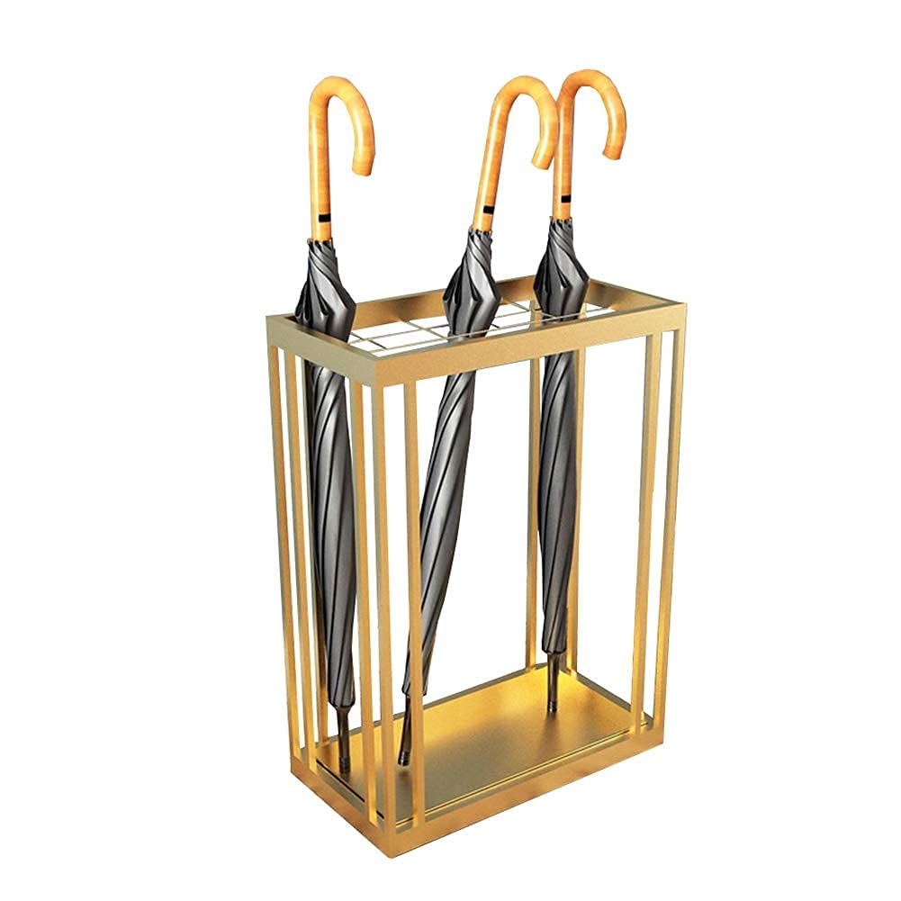 XDLEDMKIZ Umbrella Stands,Umbrella Stand,Metal Wrought Iron Umbrella Bucket with Drip Tray