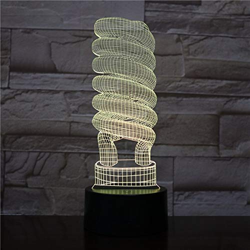 Preisvergleich Produktbild 3D-Illusionslicht, 3D-Spiralbirnen-Kunstdekoration 3D-Lampe Visueller Lichteffekt Farbwechsel Withbest-Dekoration Led-Nachtlichtlampe