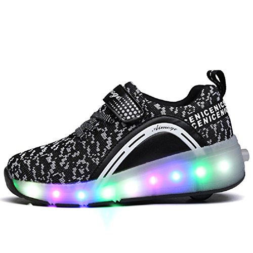 Nsasy Roller Shoes Girls Boys Wheels Sneakers Led Light Up Sport Shoes Roller Skates Best Gift #TOP2
