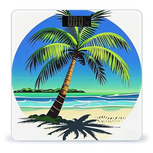 Báscula digital de baño con diseño de palmera