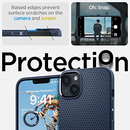 Image of Spigen Liquid Air Designed for iPhone 14 Case (2022) [Military-Grade Protection] - Navy Blue