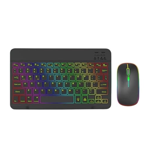 7 Tastiera Tablet per iOS iPad e Android Samsung Galaxy Tab S8 Plus S6 Universale con Mouse retroilluminato bluetooth wireless slim