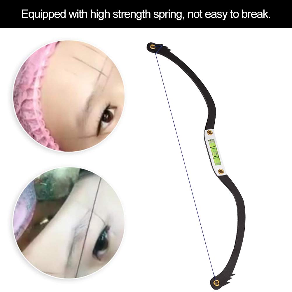 Eyebrow Line Marker Ruler,Eyebrow Mapper with Strings,Bow Mapper Tool with Mapping Thread Positioning Liner Sponge Measure Marker Ruler Tool(black) - Image 3