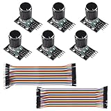 DIANN 6pcs KY-040 Rotary Encoder Module 360 Degree Rotary Encoder Module with Knob Cap Breadboard Jumper Wires Ribbon Cables Kit