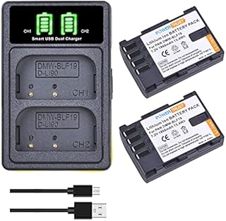PowerTrust 2x BLF19E BLF19GK DMW-BLF19 Battery and Charger for Panasonic Lumix DC-GH5S DC-GH5 DMC-GH4 DMC-GH3