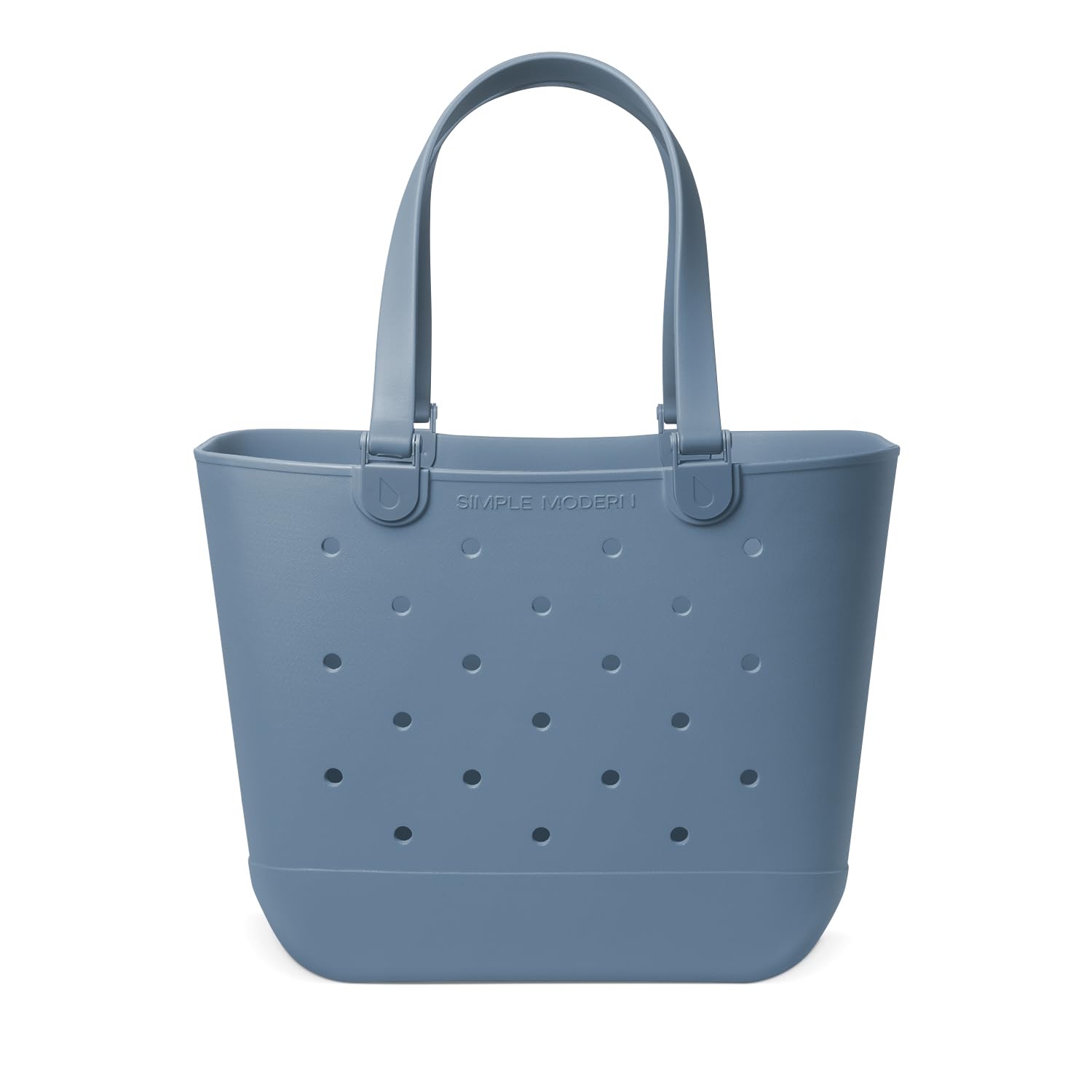 Simple Modern Extra-Large Beach Bag | Waterproof Getaway Rubber Tote with Zipper Pocket for Travel, Pool, Boat, Groceries, Sports | Blue Dune