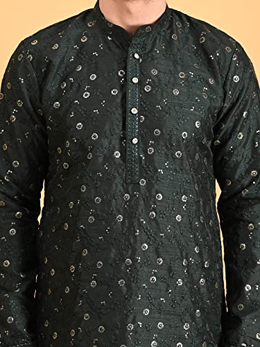 Image of Uri and MacKenzie Embroidery Silk Men's Kurta Pyjama Set