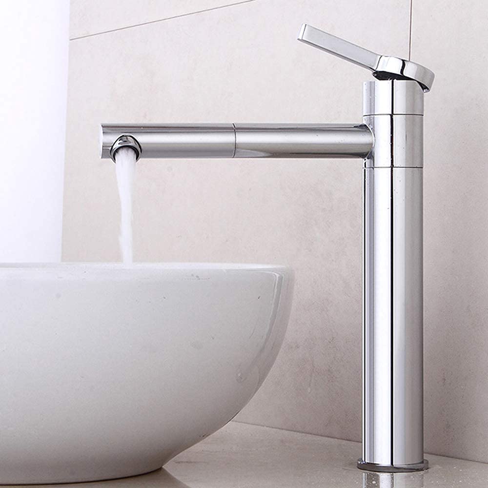 Grifo de fregadero, grifo de lavabo de cocina, grifo de lavabo de baño, grifo de baño moderno, grifo de rotación de 360 grados, grifo de agua fría y caliente, cartucho de cerámica LWX
