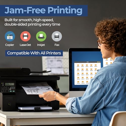 Excellent Copy Paper, 20 lb, Letter Size 8.5” x 11”, 97 Brightness, 2500 Sheets (5 Pack) – 75 GSM Printer Paper for Laser, Inkjet, Copier & Fax – Jam-Free, Smooth Surface, PEFC Cer image 4