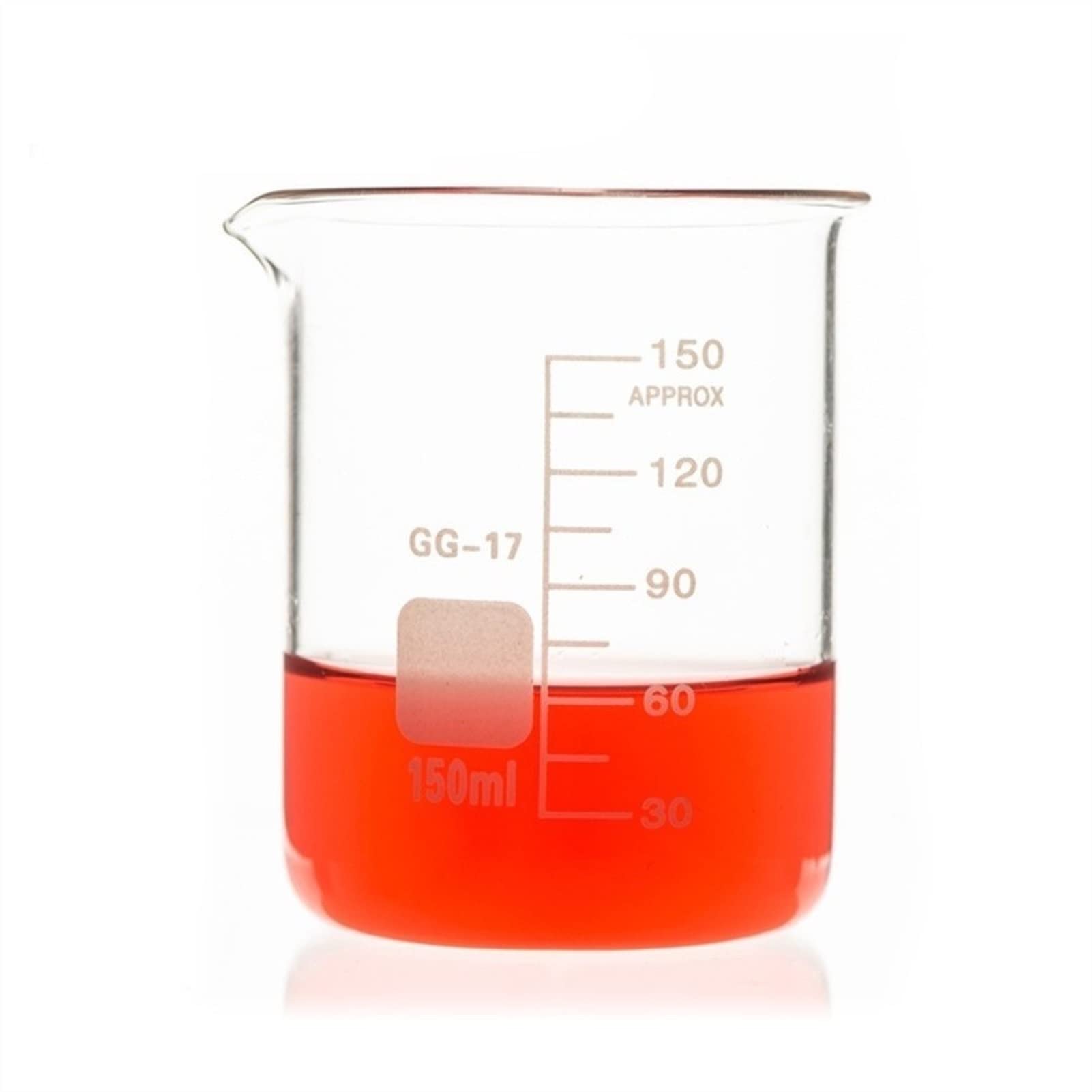 150 ml Becherglas mit klarer Skala, Borosilikatglas, hitzebeständig, verdicktes Glas, niedrige Form, Labormessbecher, 6er-Pack (Farbe: Klar, Größe: 150 ml) (Transparent 150 ml)