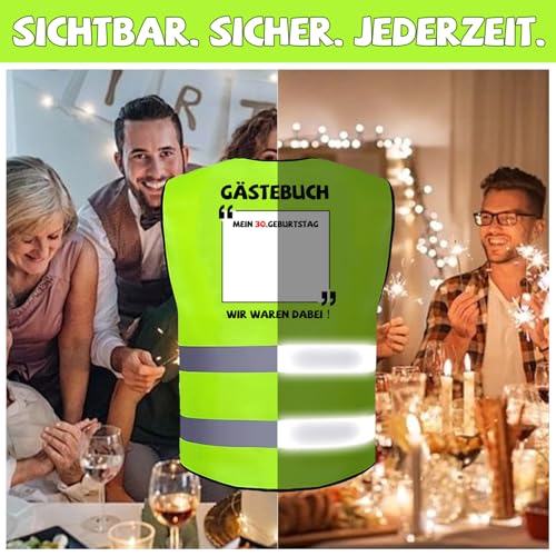 Editbar 18/30/40/50/60/70 Geburtstag für Männer Und Frauen,Geschenke für Männer Geburtstag Weste, Warnweste,Geschenk 30 Geburtstag Mann,Lustige Geschenke Zum Geburtstag Mann Frau,Schonend Behandeln