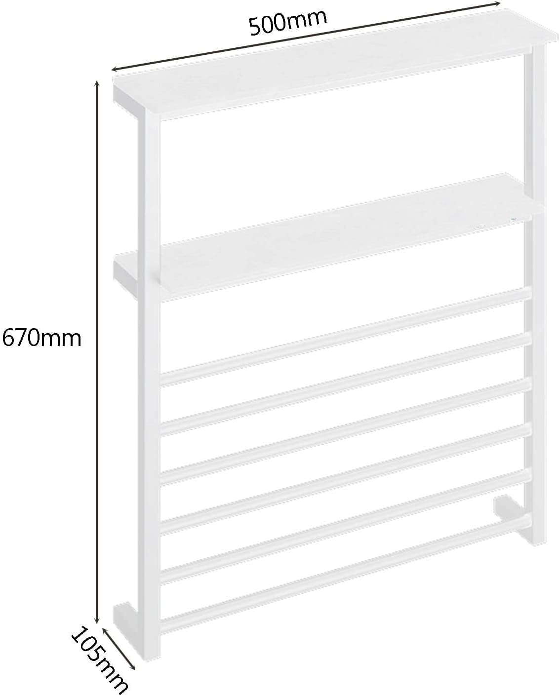 Towel Warmer Heated for Bathroom, Wall Mounted Hot Towel Racks with Top Shelf, Intelligent Electric Towels Dryer, Hardwired/Plug-in,Black,Plug in-White-Plug in(White,Hardwired)
