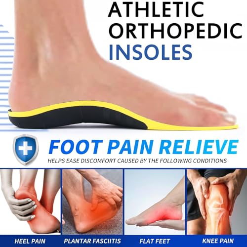 Orthotic Insoles for Arch Support - Plantar Fasciitis Pain Relief (Black)