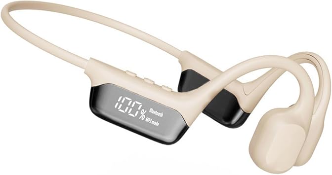 Bluetooth 5.4 Bone Conduction Wireless Headphones LED Display 32GB MP3 Player IPX8 Waterproof Swimming Sports HiFi Music Headset White