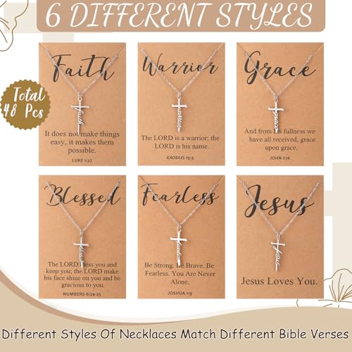 Tondiamo Faith Cross Necklaces Bulk Christian Gifts for Women Easter Religious Gift Bible Verse Card2