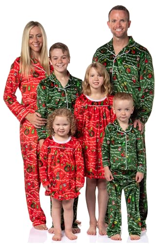 Dr. Seuss How GRINCH Stole Christmas Mens' Tossed Print Notch Collar Sleep Pajama Set