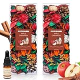 STRN Potpourri Bowl Filler with Essential Oil – Cinnamon & Apple Scented Dried Flower Bags, Bowl Vase...