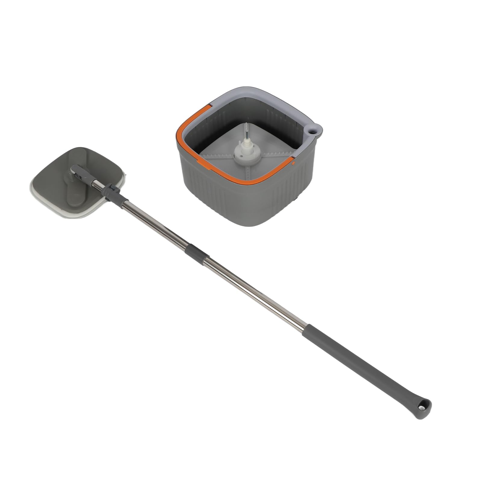 Wakects Juego de Cubo Giratorio para Fregona, Fregona de Microfibra con Cabezal Flexible de 360 ​​Grados, Ideal para Limpieza del Hogar y la Oficina (6 Almohadillas para trapeador)