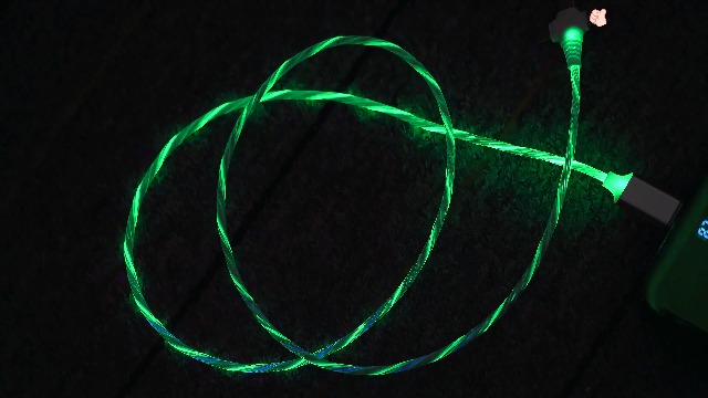 Image of AYI 3 in 1 USB Charging Cable Dynamic Flowing Light Effect,Flexible Tangle-Free Design,Smart Chip with Trickle Charging & Low Power Consumption,Data Sync Cord for Most Mobile Devices-colorful 30inches